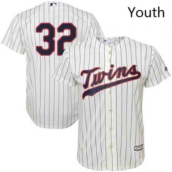 Youth Majestic Minnesota Twins 32 Zach Duke Replica Cream Alternate Cool Base MLB Jersey